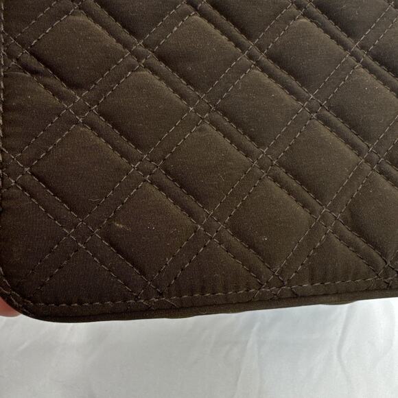 Vera Bradley CHOO CHOO TRAVEL CASE Espresso Color Dark Brown Quilted - Picture 8 of 16